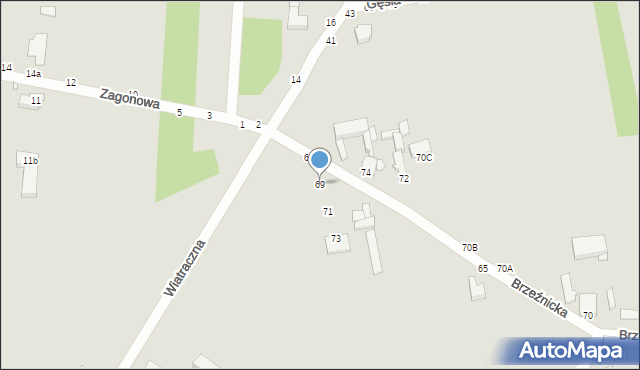Piotrków Trybunalski, Brzeźnicka, 69, mapa Piotrków Trybunalski