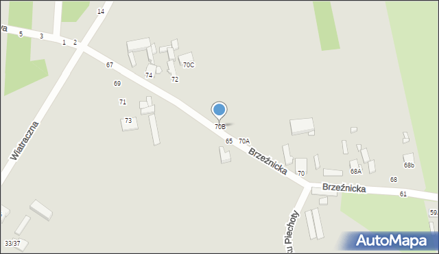 Piotrków Trybunalski, Brzeźnicka, 70B, mapa Piotrków Trybunalski