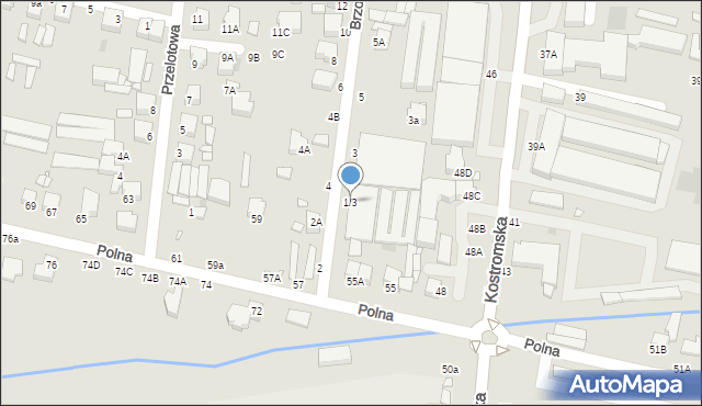 Piotrków Trybunalski, Brzozowa, 1/3, mapa Piotrków Trybunalski