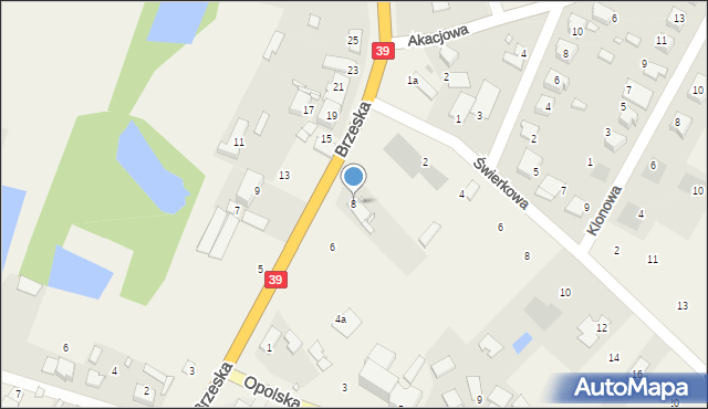 Pisarzowice, Brzeska, 8, mapa Pisarzowice