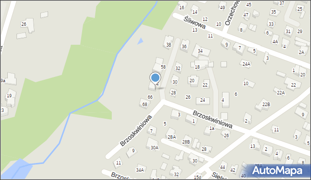 Płock, Brzoskwiniowa, 64, mapa Płock