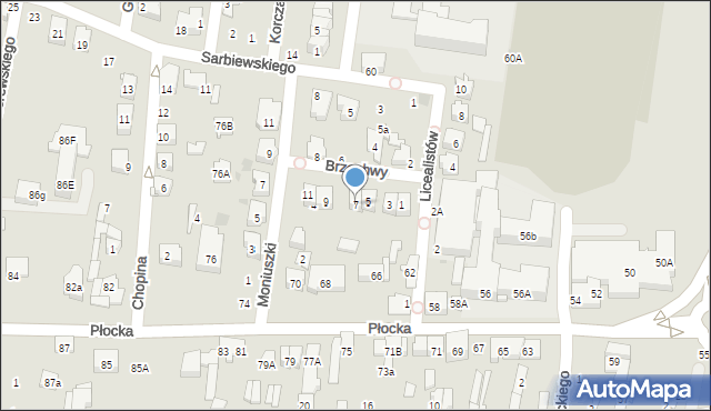 Płońsk, Brzechwy Jana, 7, mapa Płońsk