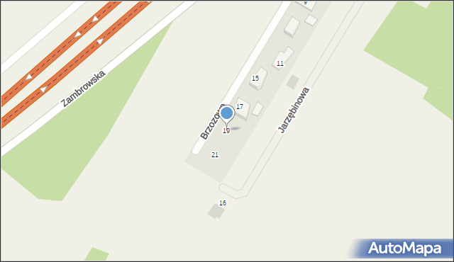 Podborze, Brzozowa, 19, mapa Podborze