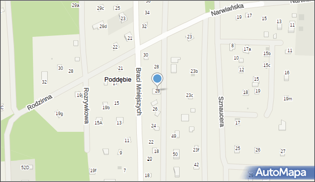 Poddębie, Braci Mniejszych, 28, mapa Poddębie
