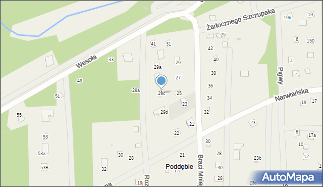 Poddębie, Braci Mniejszych, 29c, mapa Poddębie