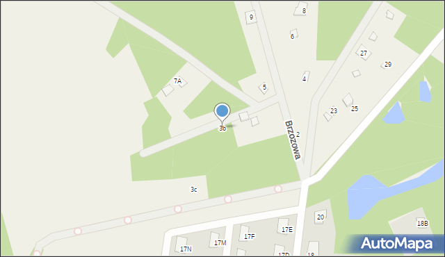 Poddębie, Brzozowa, 3b, mapa Poddębie