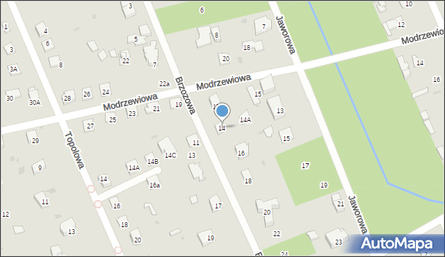 Podkowa Leśna, Brzozowa, 14, mapa Podkowa Leśna
