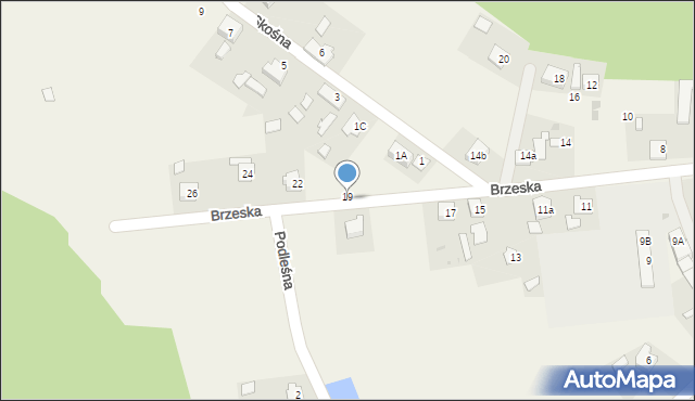 Pokój, Brzeska, 19, mapa Pokój