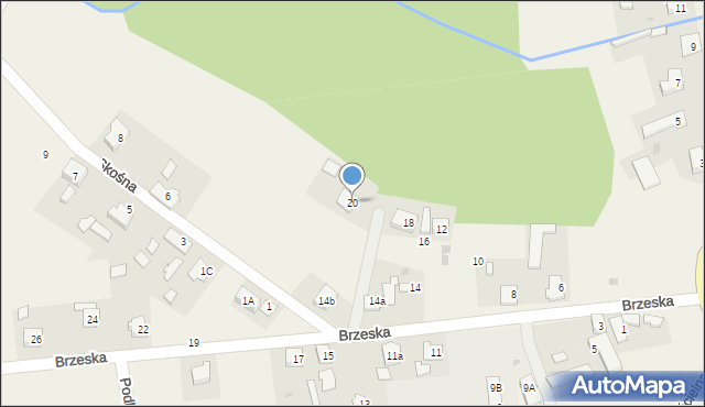 Pokój, Brzeska, 20, mapa Pokój