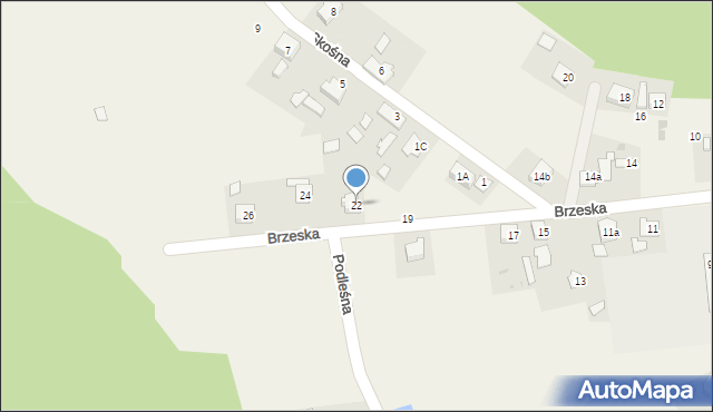Pokój, Brzeska, 22, mapa Pokój
