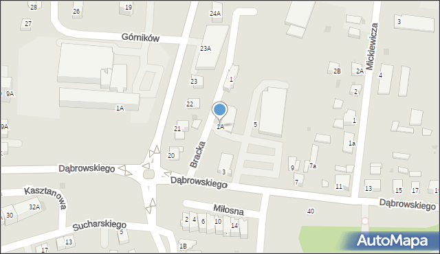 Polkowice, Bracka, 1A, mapa Polkowice