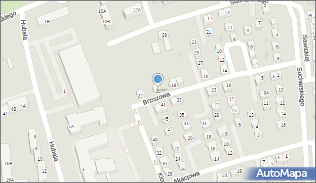 Polkowice, Brzozowa, 20, mapa Polkowice