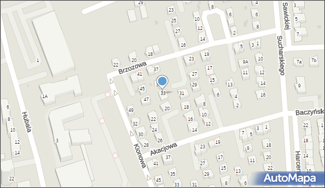 Polkowice, Brzozowa, 33, mapa Polkowice