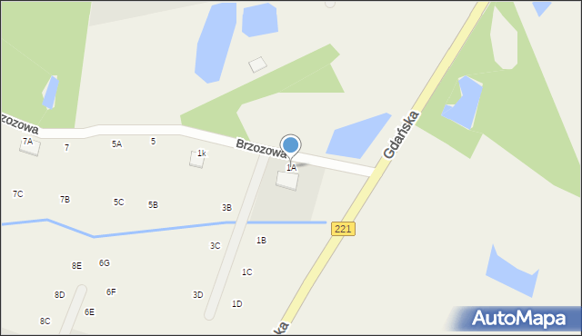 Pomlewo, Brzozowa, 1A, mapa Pomlewo