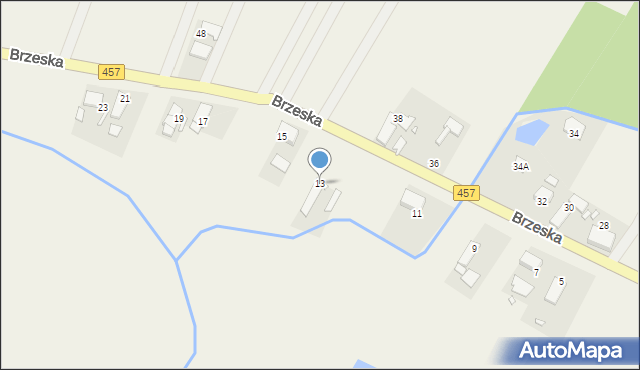 Popielów, Brzeska, 13, mapa Popielów