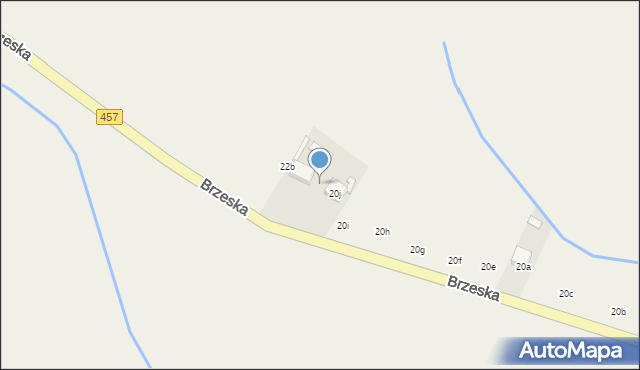 Popielów, Brzeska, 22, mapa Popielów