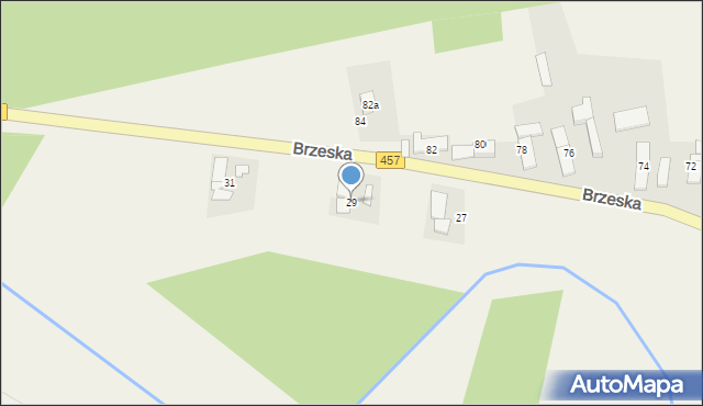 Popielów, Brzeska, 29, mapa Popielów