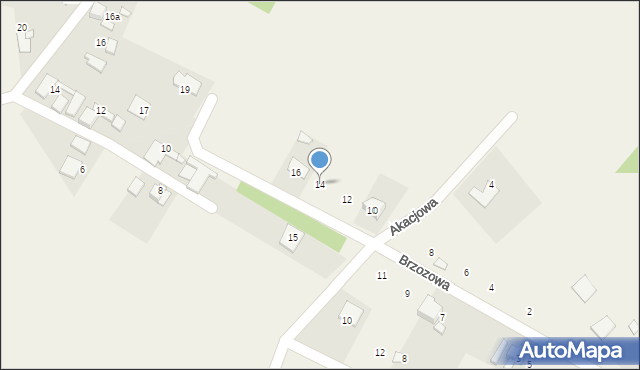 Popielów, Brzozowa, 14, mapa Popielów