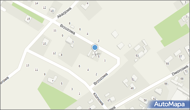 Popielów, Brzozowa, 3, mapa Popielów