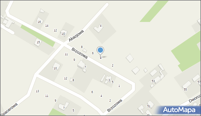 Popielów, Brzozowa, 4, mapa Popielów