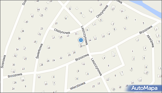 Popowo-Parcele, Brzozowa, 16, mapa Popowo-Parcele