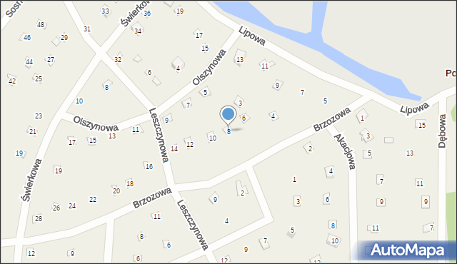 Popowo-Parcele, Brzozowa, 8, mapa Popowo-Parcele