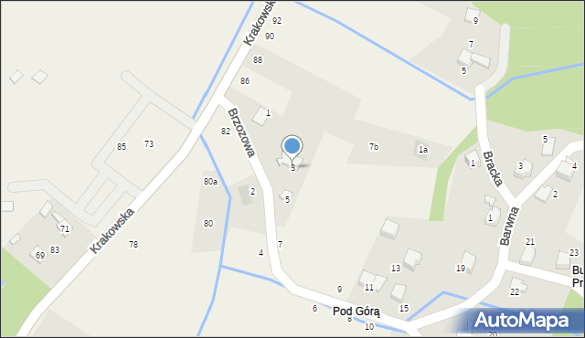 Porąbka, Brzozowa, 3, mapa Porąbka