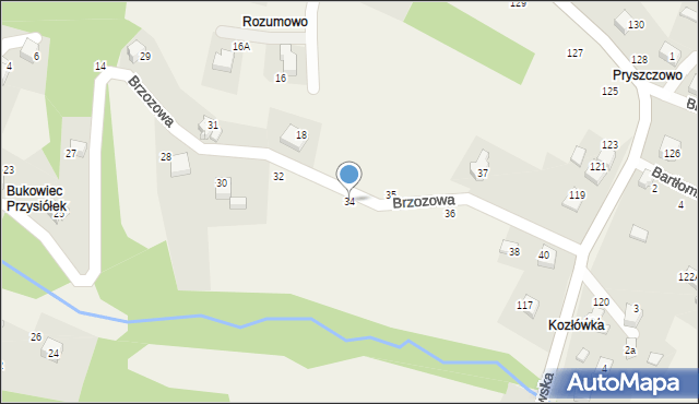 Porąbka, Brzozowa, 34, mapa Porąbka