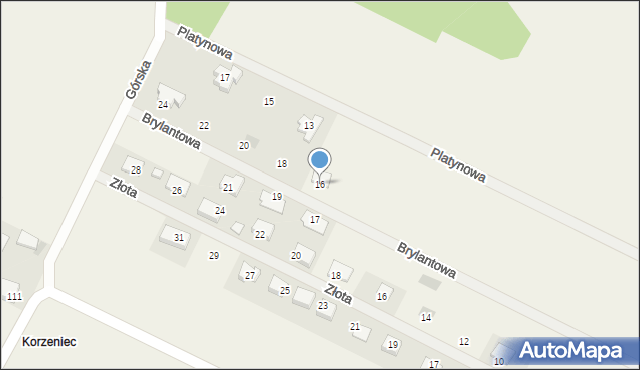 Porzecze, Brylantowa, 16, mapa Porzecze