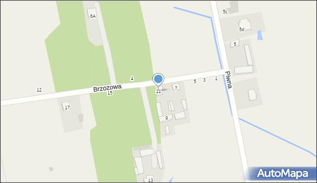 Potworów, Brzozowa, 11, mapa Potworów