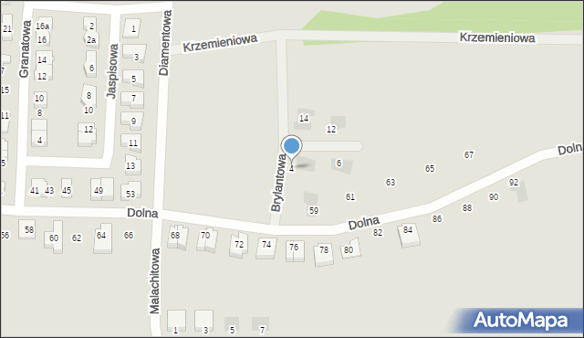 Poznań, Brylantowa, 4, mapa Poznania