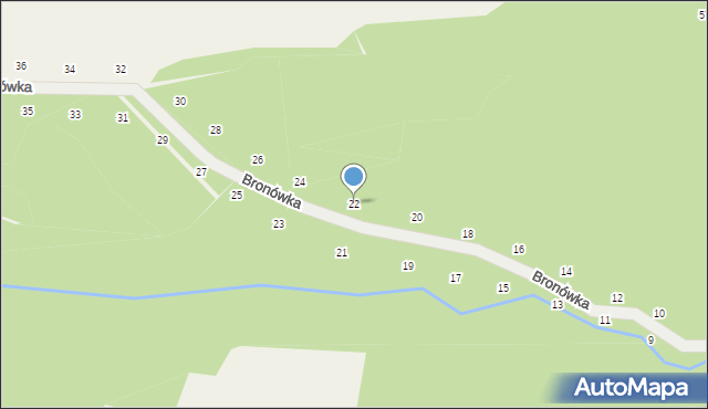 Prądnik Korzkiewski, Bronówka, 22, mapa Prądnik Korzkiewski