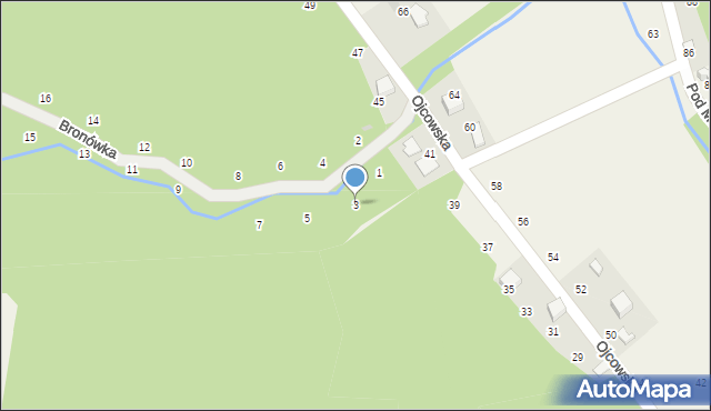 Prądnik Korzkiewski, Bronówka, 3, mapa Prądnik Korzkiewski