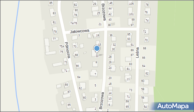 Promnice, Brzozowa, 11, mapa Promnice