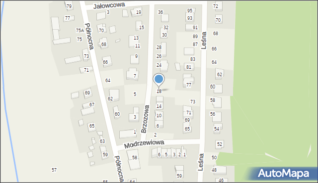 Promnice, Brzozowa, 18, mapa Promnice