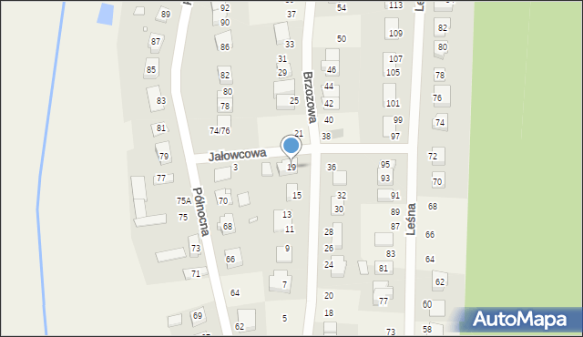 Promnice, Brzozowa, 19, mapa Promnice