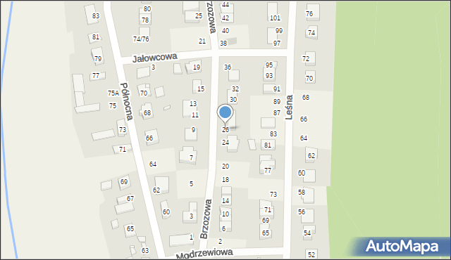 Promnice, Brzozowa, 26, mapa Promnice