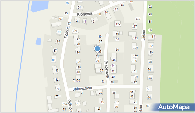 Promnice, Brzozowa, 31, mapa Promnice