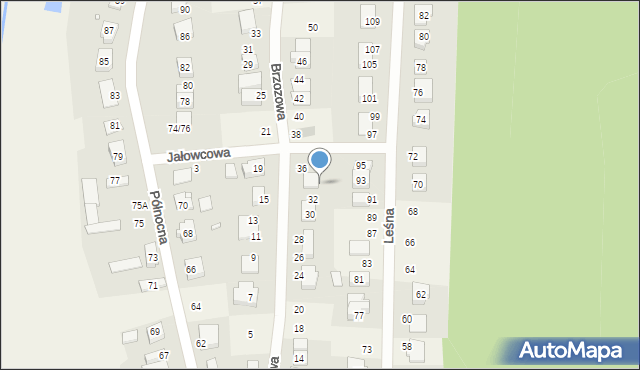 Promnice, Brzozowa, 34, mapa Promnice