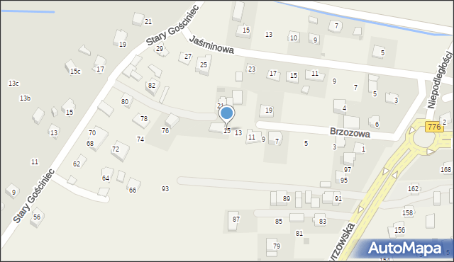 Prusy, Brzozowa, 15, mapa Prusy