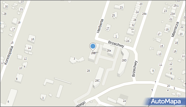 Pruszków, Broniewskiego Władysława, 28B, mapa Pruszków