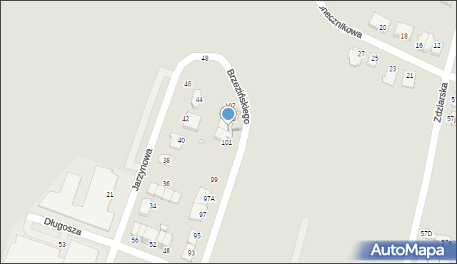 Pruszków, Brzezińskiego Franciszka, 103, mapa Pruszków