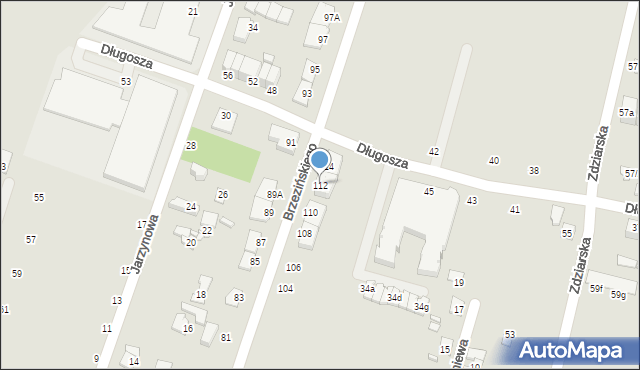 Pruszków, Brzezińskiego Franciszka, 112, mapa Pruszków