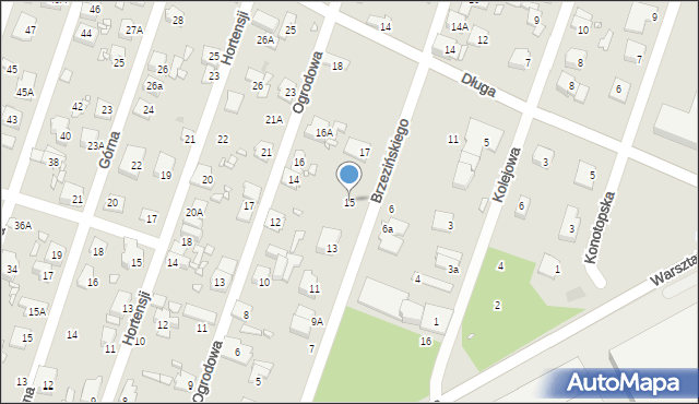 Pruszków, Brzezińskiego Franciszka, 15, mapa Pruszków