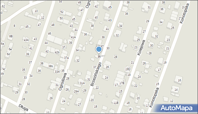 Pruszków, Brzezińskiego Franciszka, 35, mapa Pruszków