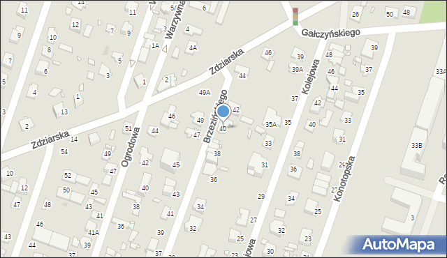 Pruszków, Brzezińskiego Franciszka, 40, mapa Pruszków