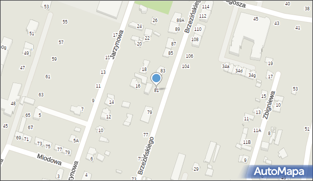 Pruszków, Brzezińskiego Franciszka, 81, mapa Pruszków