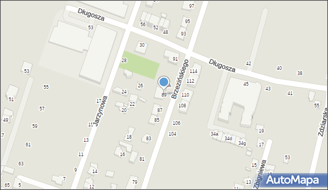 Pruszków, Brzezińskiego Franciszka, 89, mapa Pruszków