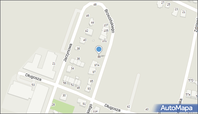 Pruszków, Brzezińskiego Franciszka, 99, mapa Pruszków