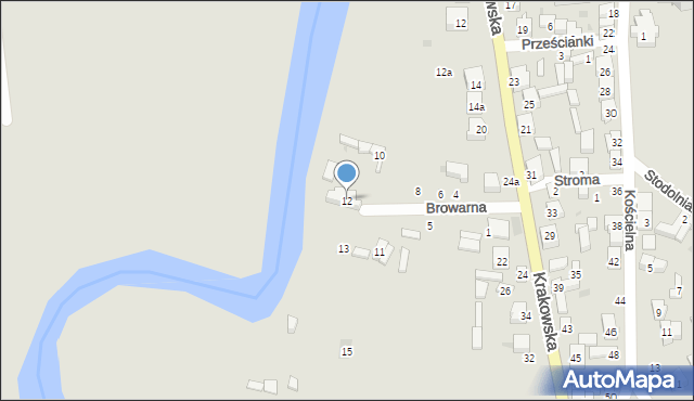 Przedbórz, Browarna, 12, mapa Przedbórz